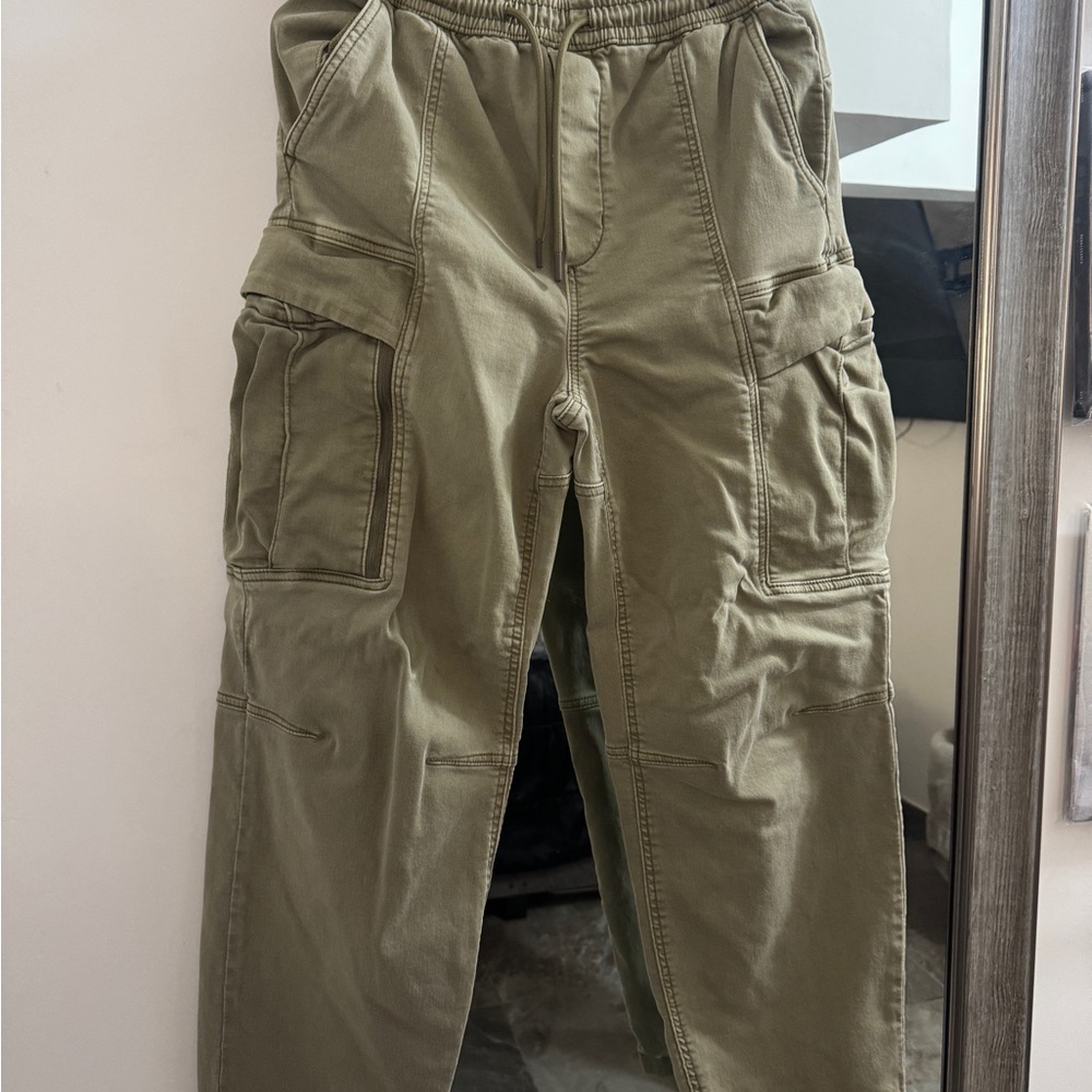 Pull&Bear Green Cargo Pants Relaxed Fit